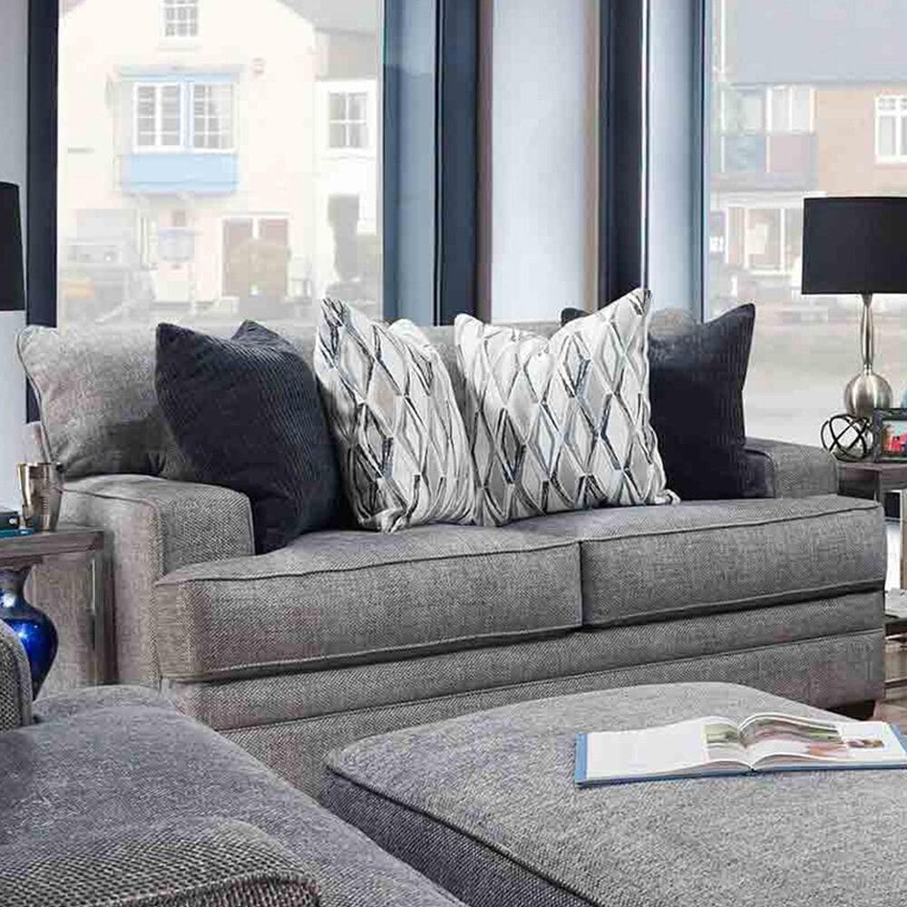 Moore Furniture Juno Stationary Loveseat in Crosby Denim, , large