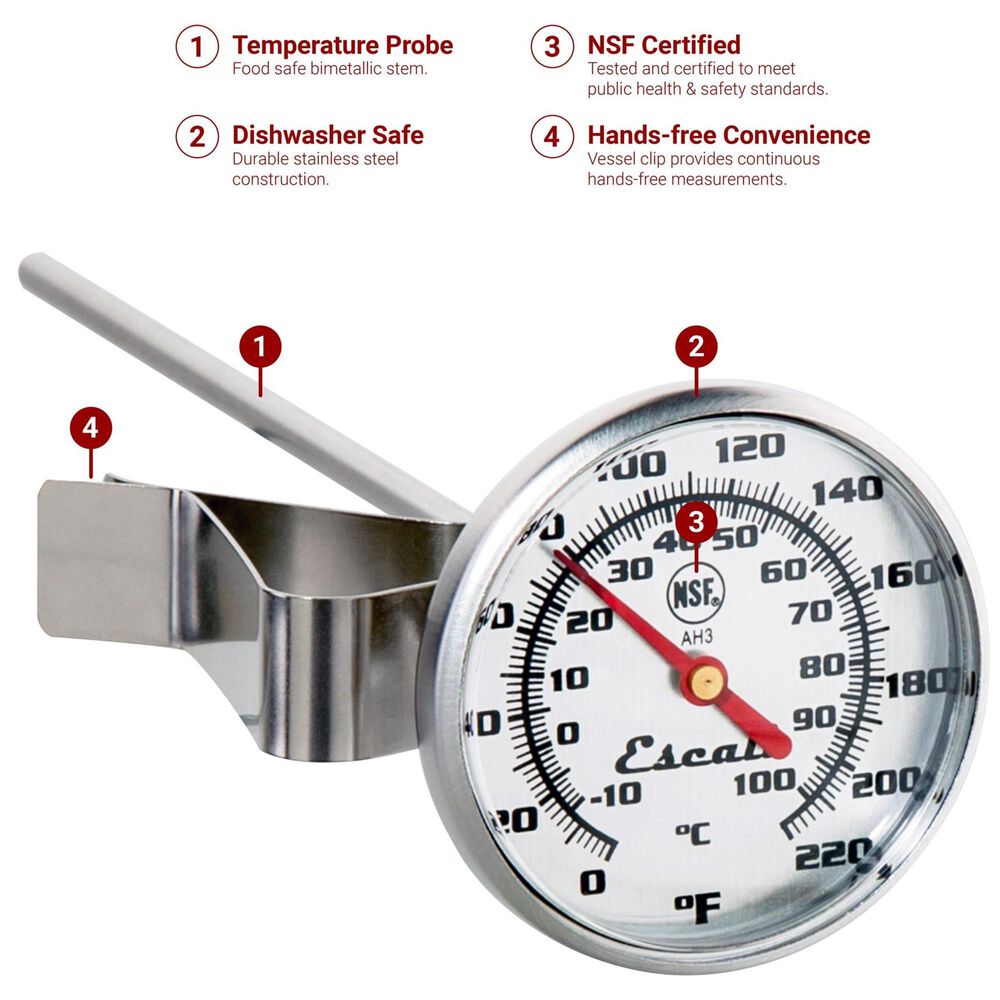 Kitchen Supply Instant Read Large Dial Thermometer in Silver, , large