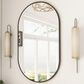 HOMLUX 20" x 36" Oval Wall Mirror in Black, , large
