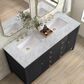 James Martin Vanities Myrrin 60" Double Vanity in Carbon Oak with 3 cm Carrara White Marble Top, , large