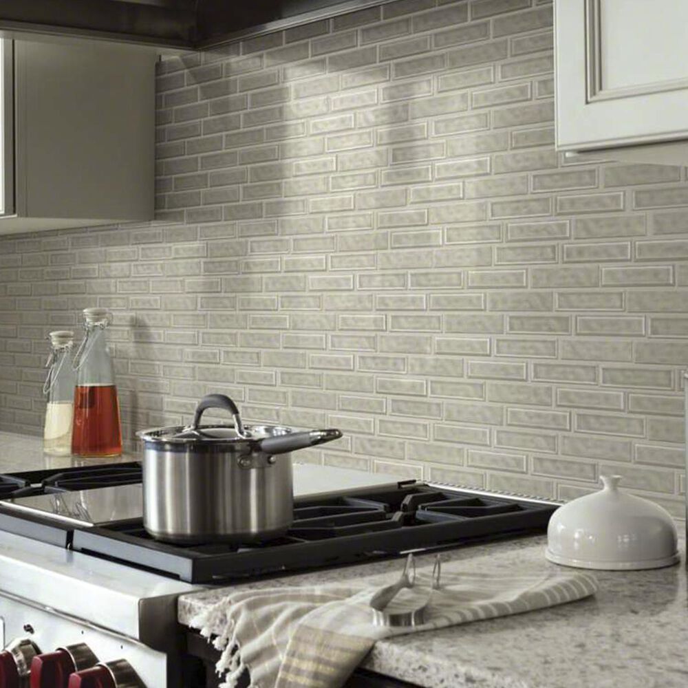 Shaw Geoscape Taupe 13.39" x 12.48" Random Linear Mosaic Sheet, , large