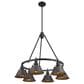 Golden Lighting Orwell 6-Light Chandelier with Rubbed Bronze Shade in Matte Black, , large