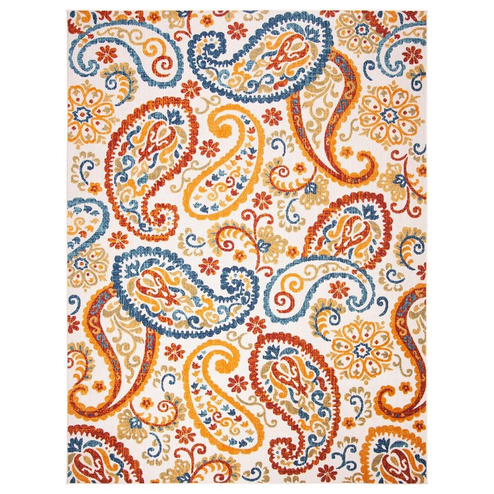 Safavieh Cabana 8" x 10" Cream and Navy Indoor/Outdoor Area Performance Rug, , large