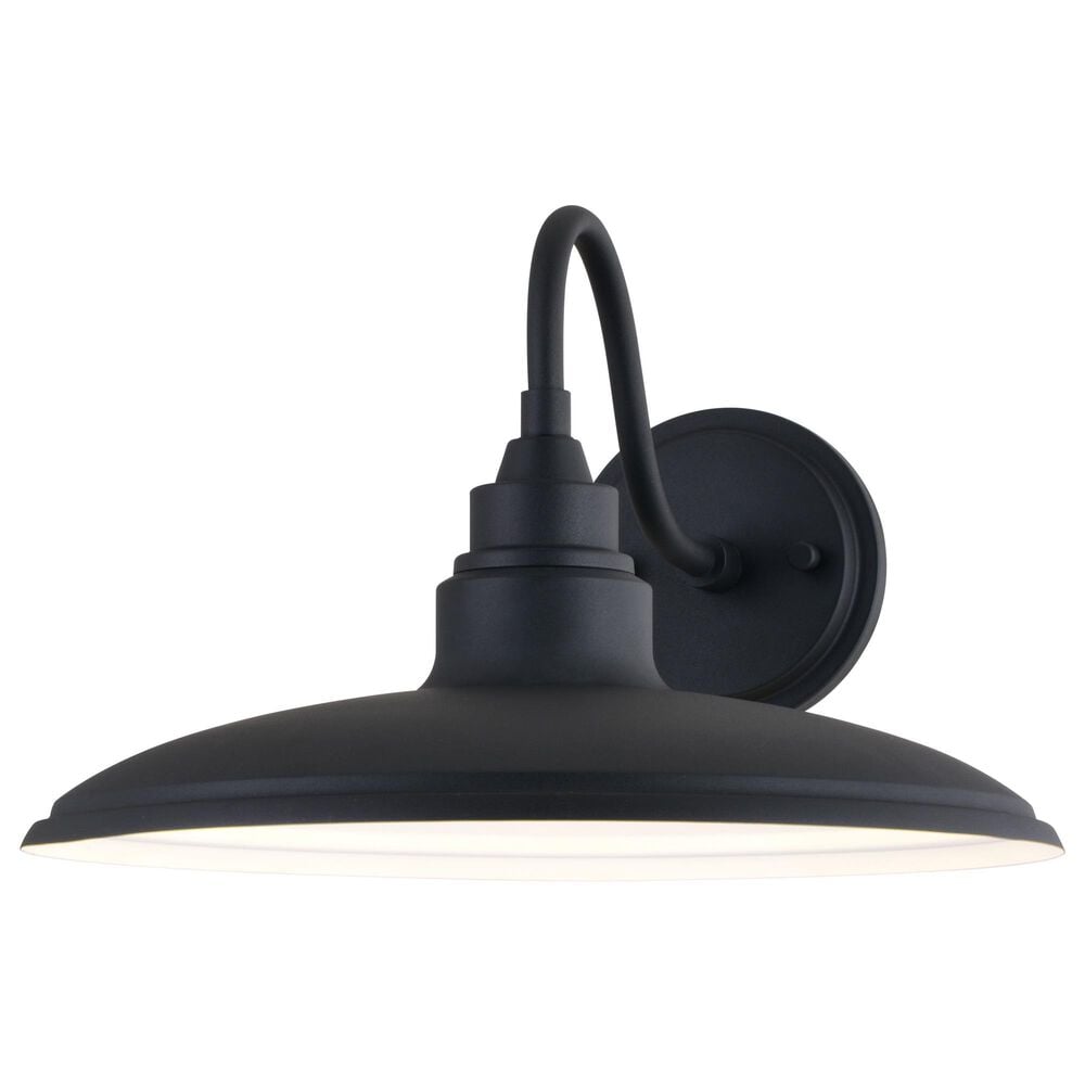 Vaxcel Tucson 13" 1-Light Outdoor Wall Sconce in Textured Black and Glossy White, , large