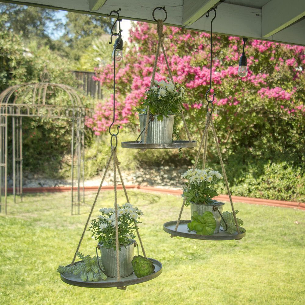 VIP Home and Garden Metal Hanging Tray (Set of 3), , large