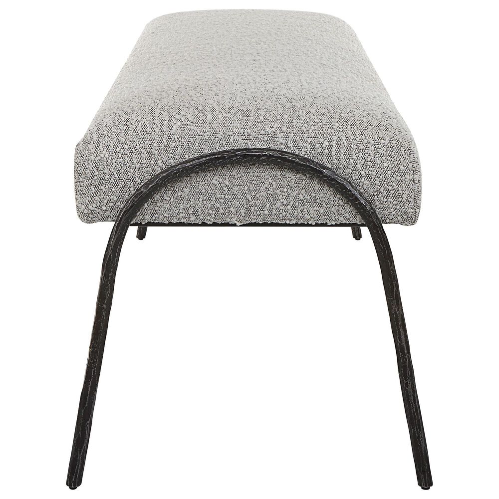 Uttermost Jacobsen Bench with Gray Cushion in Aged Black, , large
