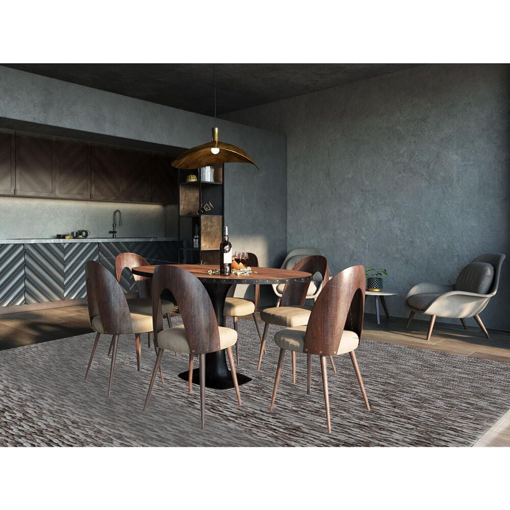 Radici USA Bellissima 010 6&#39; x 9&#39; Charcoal Area Rug, , large