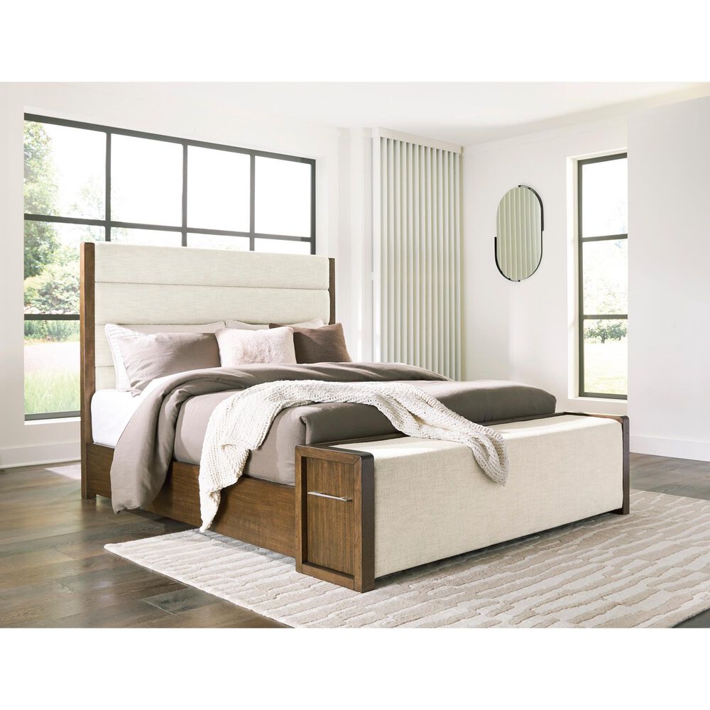 Ashley Marxmore California King Upholstered Storage Panel Bed in Brown, , large