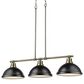 Golden Lighting Duncan 3-Light Pendant with Matte Black Shade in Aged Brass, , large