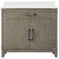 Lexora Home Laurel 36" Single Bathroom Vanity in Grey Oak with White Quartz Top and Rectangular Sink, , large