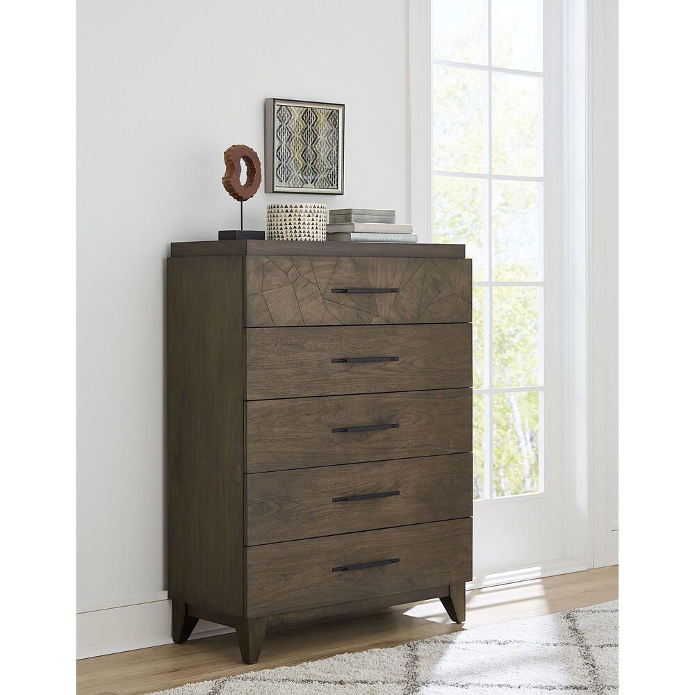 Urban Home Broderick 5-Drawer Chest in Wild Oats Brown, , large