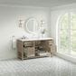 James Martin Vanities Breckenridge 60" Single Bathroom Vanity in Whitewashed Oak with 3 cm White Zeus Quartz Top and Rectangular Sink, , large