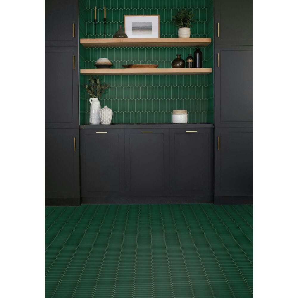 Dal-Tile Artefino Element Forest 1.5" x 6" Capsule on 12" x 13" Porcelain Mosaic Sheet, , large