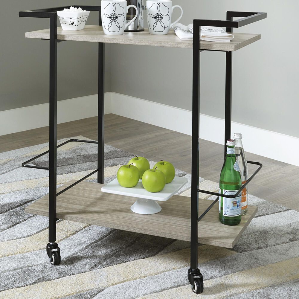 Ashley Waylowe Bar Cart in Light Natural and Black, , large