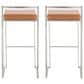 Lumisource Fuji Stackable Barstool with Camel Faux Leather in Stainless Steel (Set of 2), , large