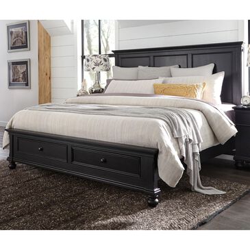 Riva Ridge Oxford King Storage Bed in Black Rubbed, , large