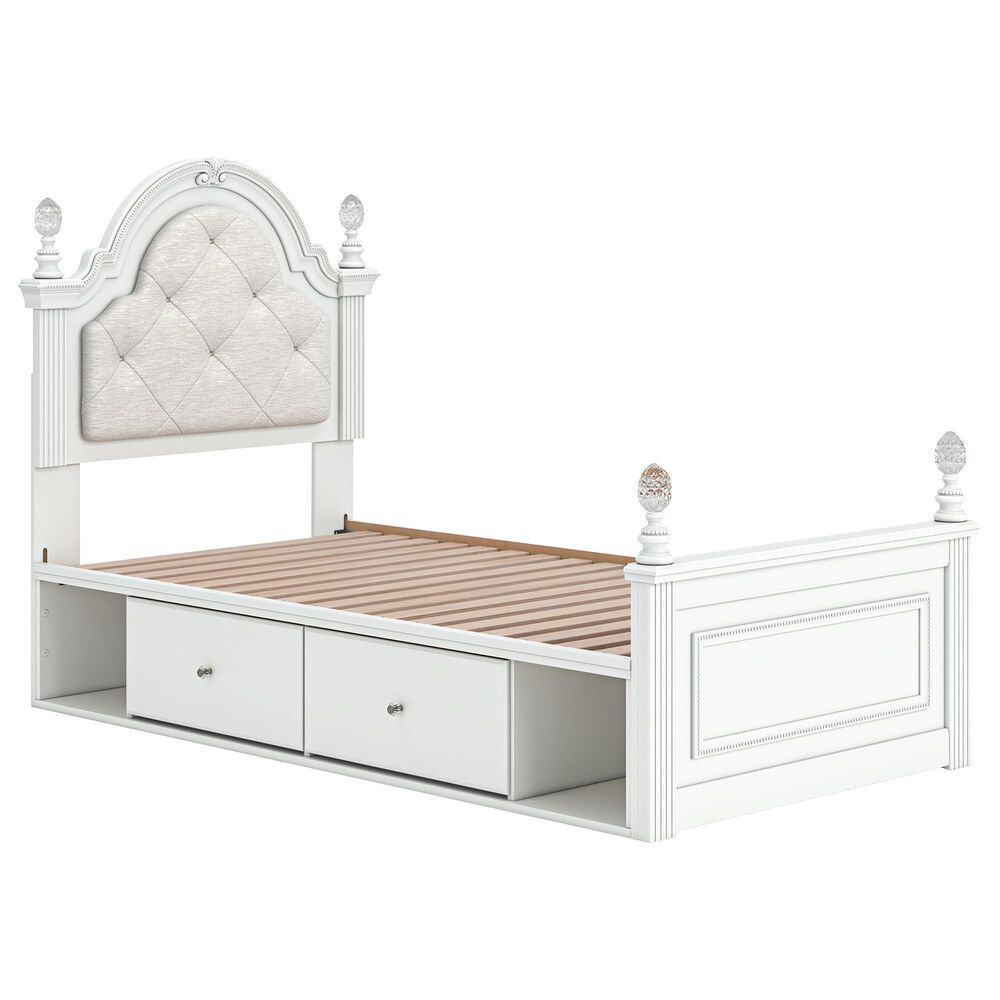 Ashley Kozlani 4-Piece Twin Panel Storage Bedroom Set in Matte White, , large