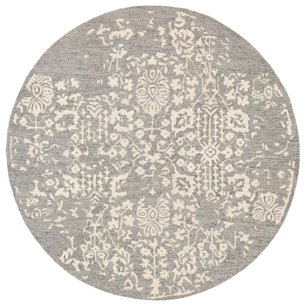 Surya Granada GND-2312 6' Round Medium Gray, Beige and Charcoal Area Rug, , large