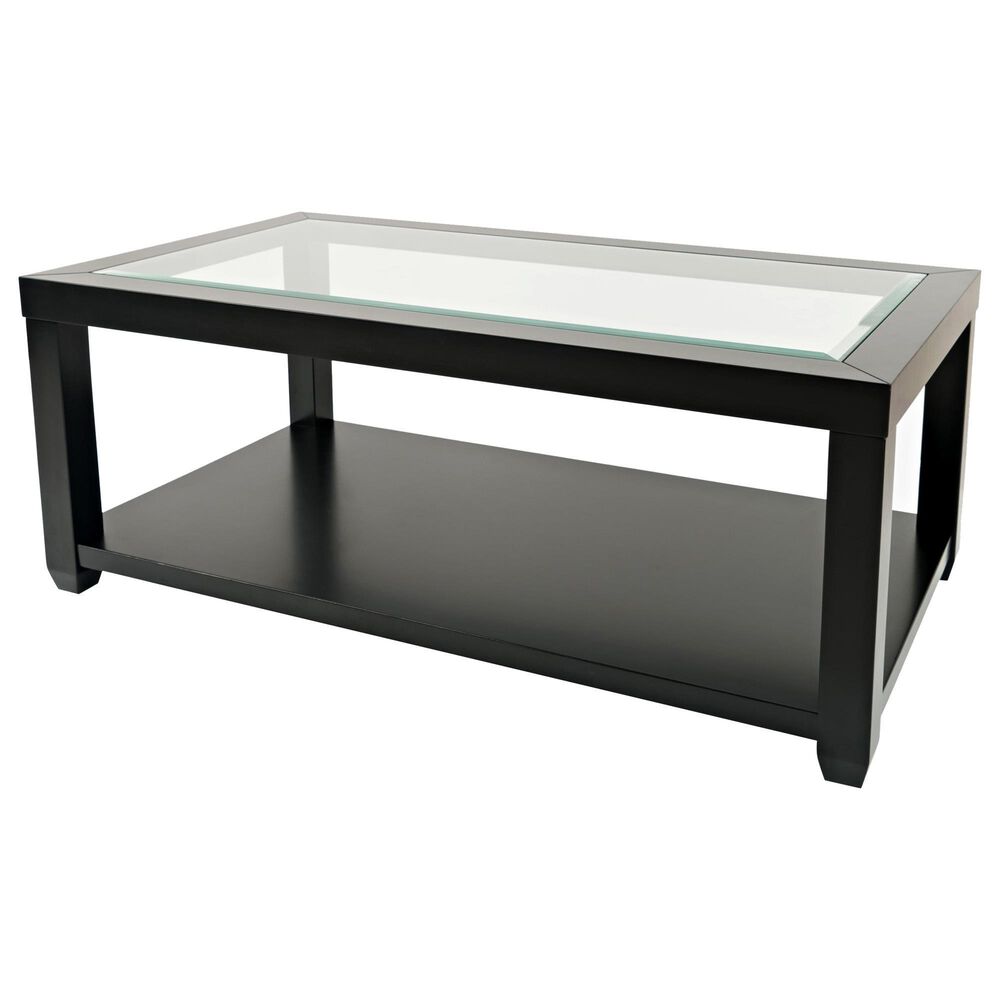 Waltham Urban Icon Rectangular Cocktail Table in Polished Black, , large