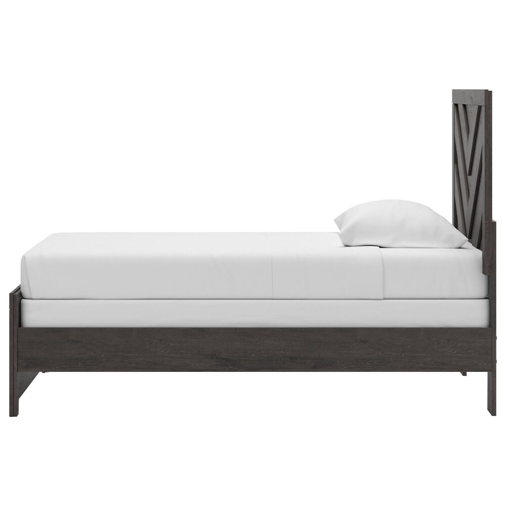 Ashley Prendonea Twin Panel Bed in Dark Charcoal, , large