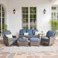 HOMLUX 6-Piece Outdoor Sofa Set in Denim Blue, , large