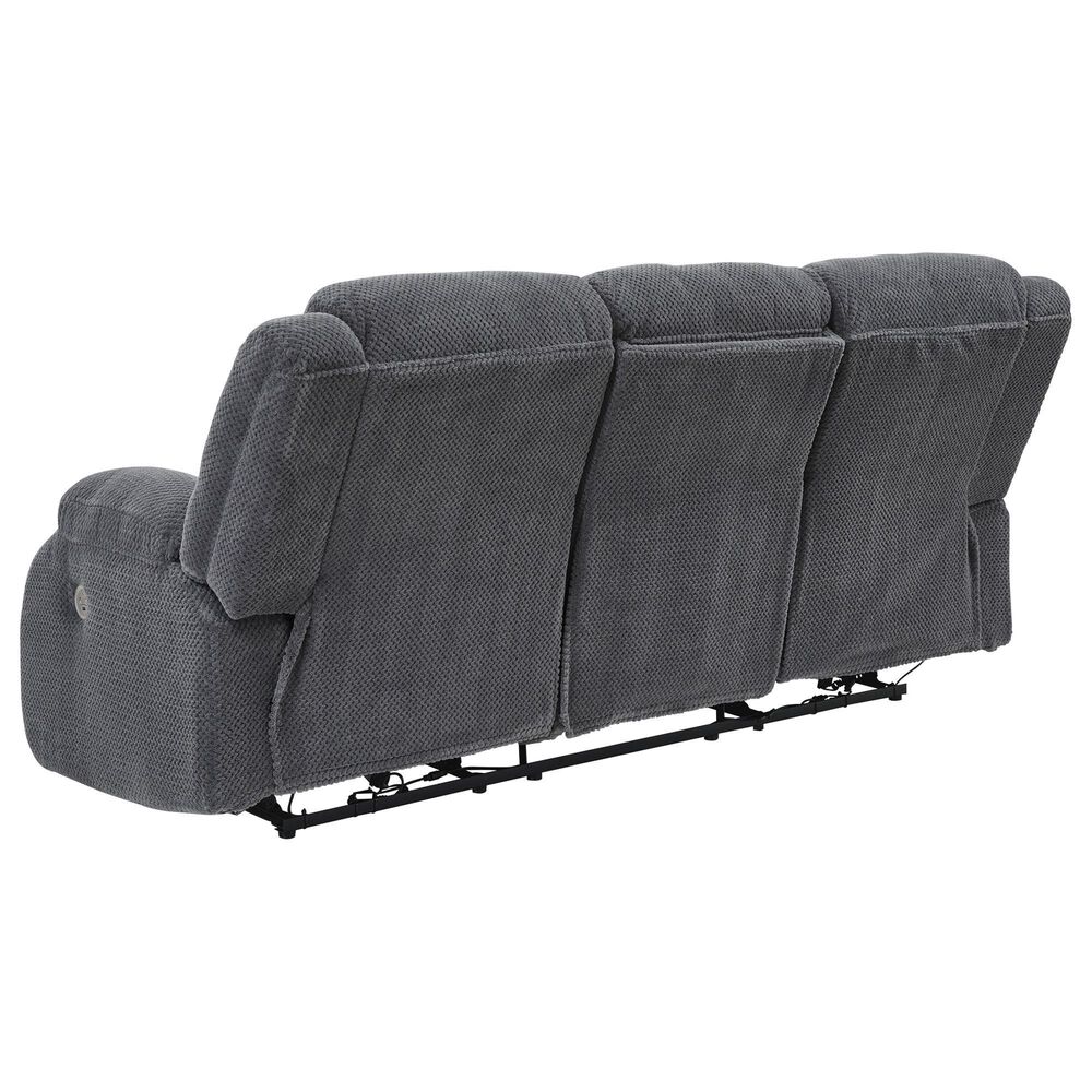 Ashley Observation Power Reclining Sofa with Drop Down Table in Steel Velvet, , large