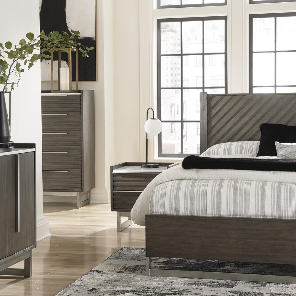 Ashley Arkenton King Panel Bed In Grayish Brown, , large