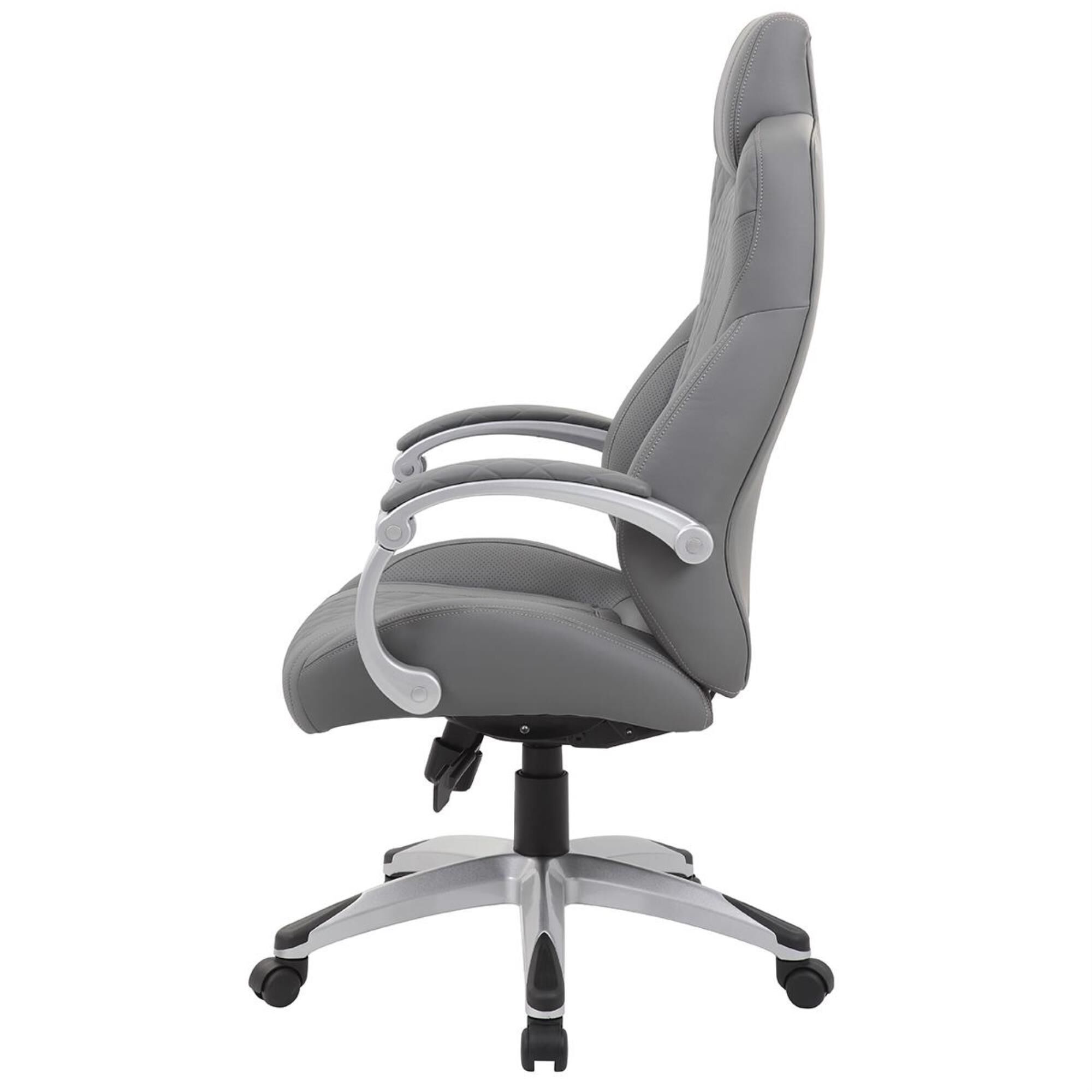 Regal Co. Executive Chair with Gray Cushion in Silver | Nebraska