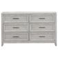 New Heritage Design Fiona 6-Drawer Dresser in Mist Gray and White, , large