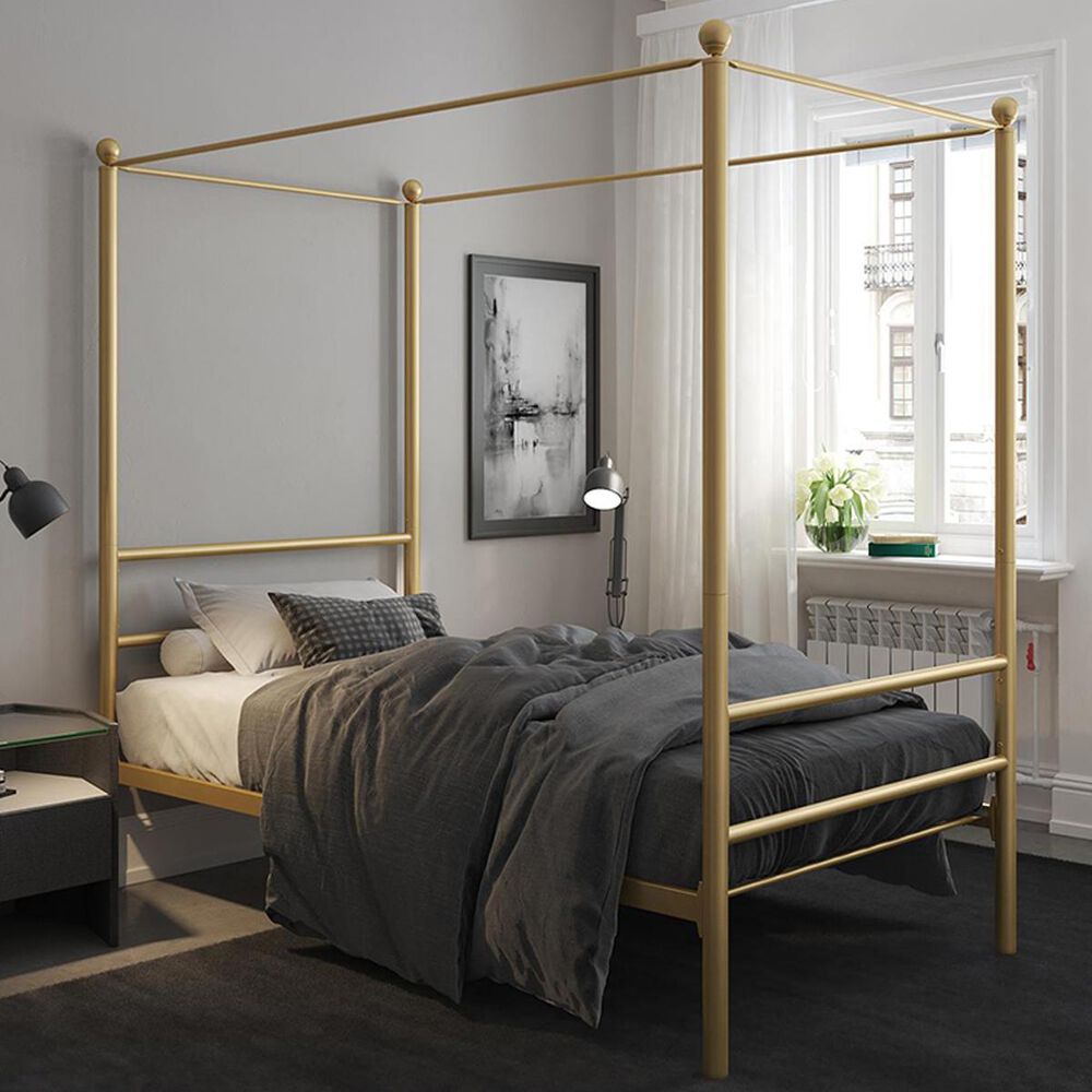 DHP Kora Twin Canopy Bed in Gold, , large