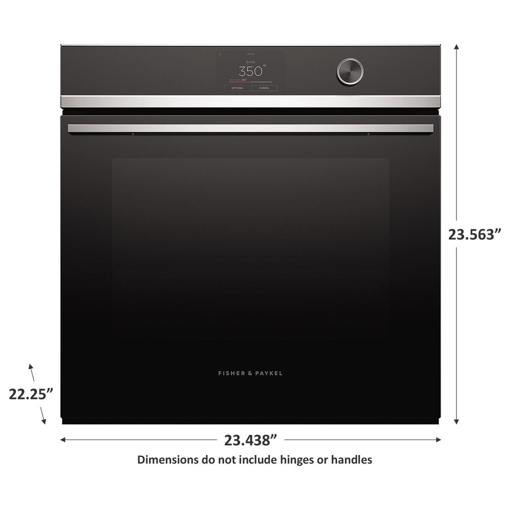 Fisher &amp; Paykel Series 9 24&quot; Contemporary Single Electric Wall Oven with 16 Functions in Stainless Steel and Black, , large