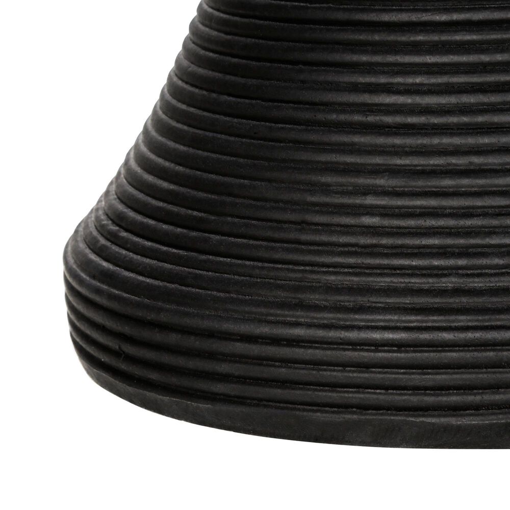 Hearth and Haven Outdoor Round Side Table with Ribbed Texture in Black, , large