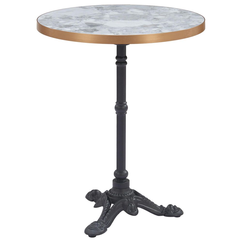 Zuo Modern Gazebo 24" Round Dining Table Black, Gold and Gray - Table Only, , large
