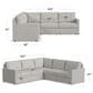 Home Styles Flex 5-Piece Stationary L-Shaped Sectional in Frost, , large