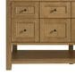 James Martin Vanities Breckenridge 60" Double Bathroom Vanity in Light Natural Oak with 3 cm Carrara White Marble Top and Rectangular Sinks, , large