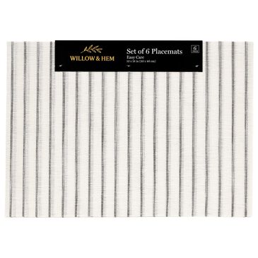 Willow & Hem Harmony Woven Vinyl Placemat in White (Set of 6), , large