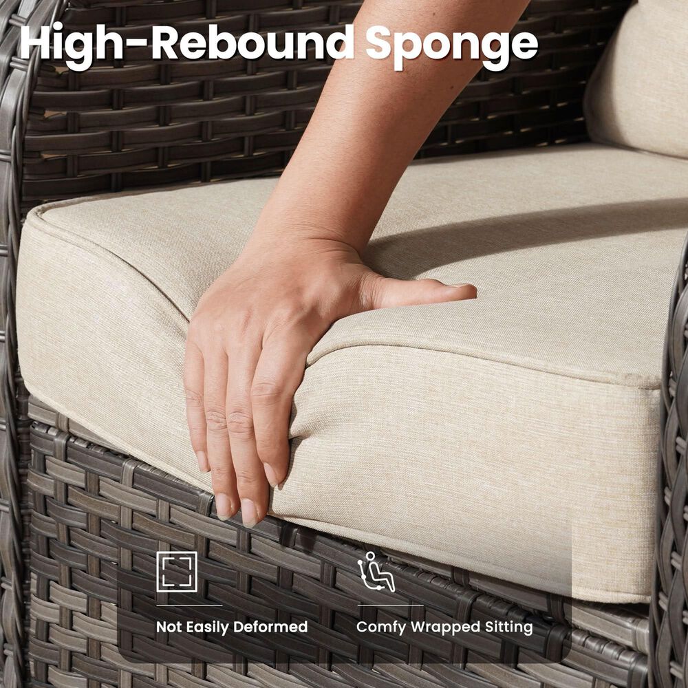 HOMLUX 6-Piece Patio Conversation Set in Beige, , large