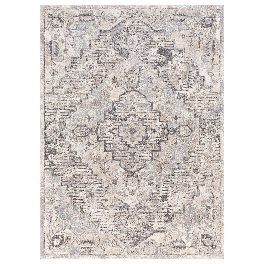 Surya Tuscany 12" x 15" Gray, Cream and Light Beige Area Rug, , large