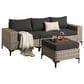 HOMLUX 4-Piece Patio Modular Sofa and Ottoman Set in Black, , large