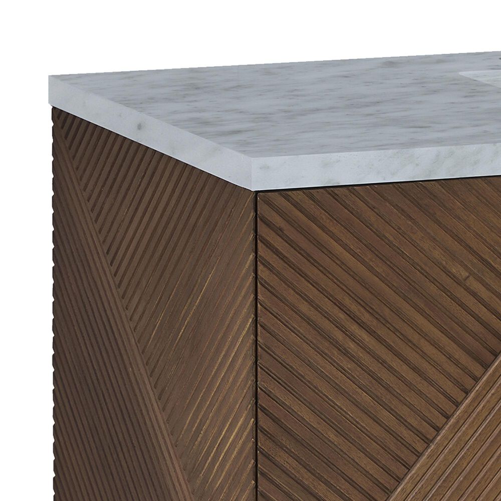 James Martin Vanities Marcello 48&quot; Single Bathroom Vanity in Chestnut with 3 cm Carrara White Marble Top and Rectangular Sink, , large