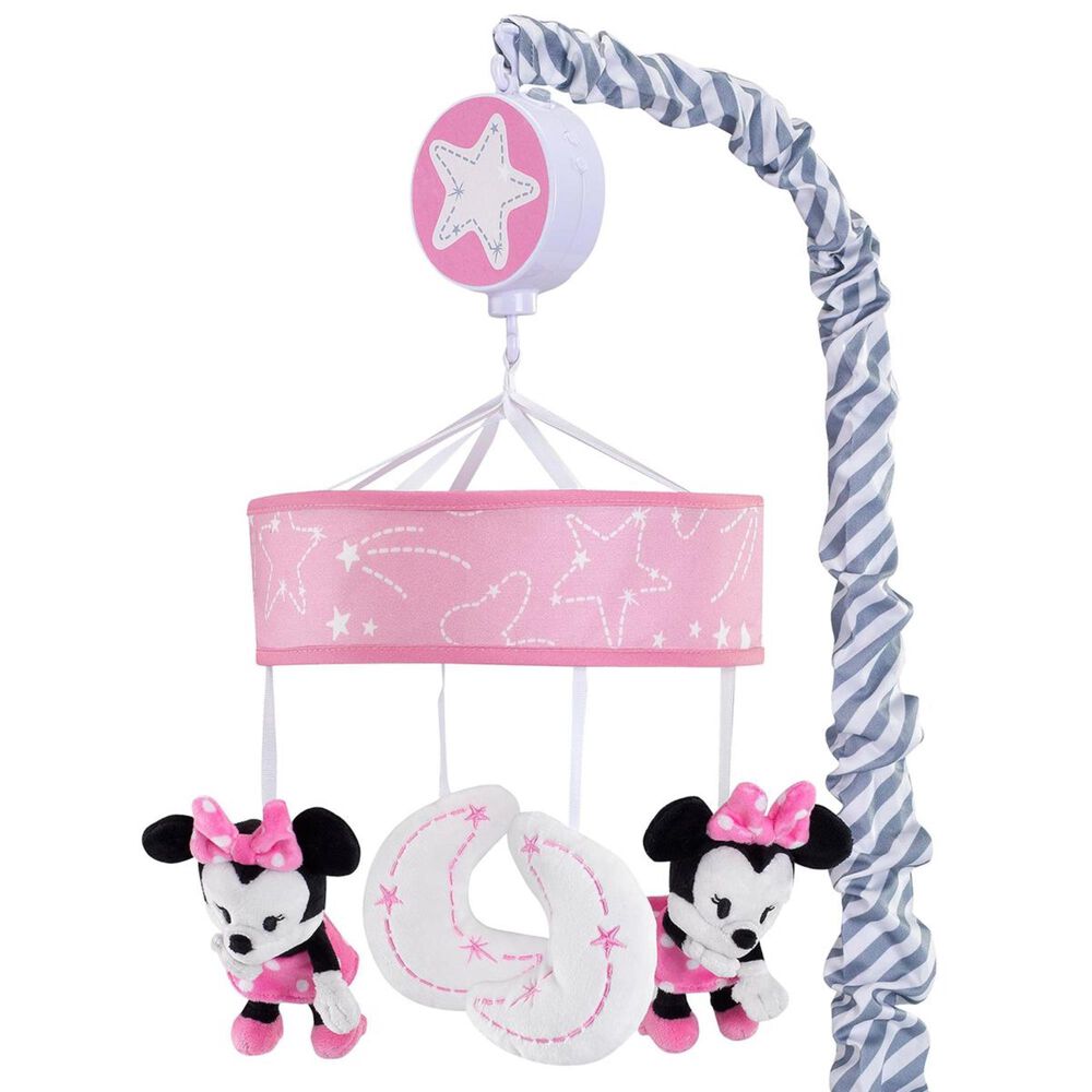Lambs and Ivy Minnie Mouse Musical Mobile in Pink and Gray, , large