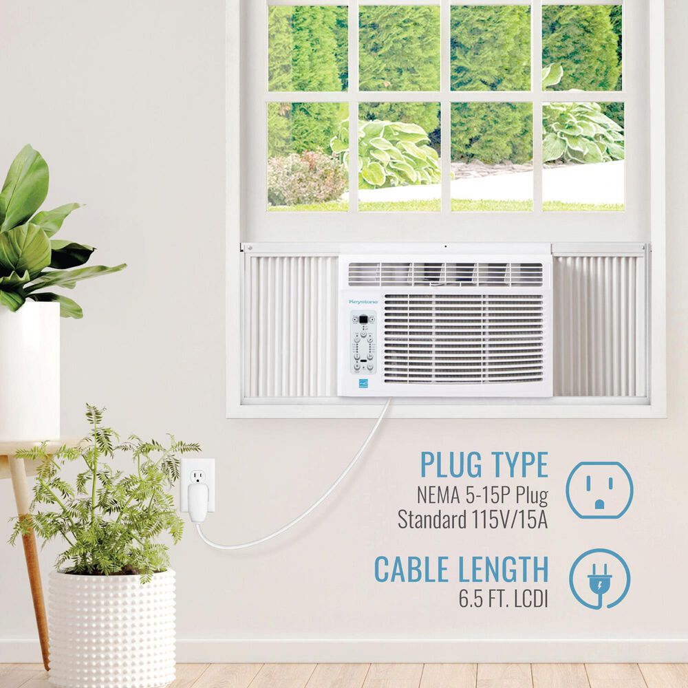 Keystone 5000 BTU Window Mounted Air Conditioner in White, , large