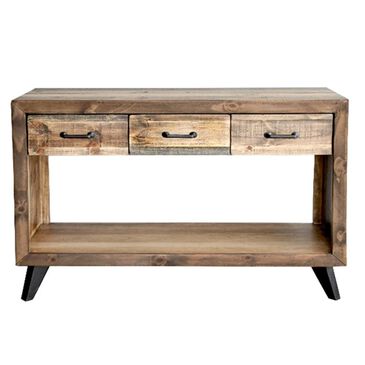 Urban Roads Victoria Drawer Sofa Table in Rustic Pine, , large