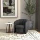 Golden Wave Furniture Elliot Accent Chair and Ottoman with Casters in Charcoal, , large