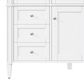 James Martin Vanities Brittany 48" Single Bathroom Vanity in Bright White with Single Hole 3 cm White Zeus Quartz Top and Rectangular Sink, , large