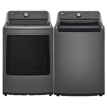 LG 4.1 Cu. Ft. Top Load Washer and 7.3 Cu. Ft. Electric Dryer Laundry Pair in Monochrome Grey, , large
