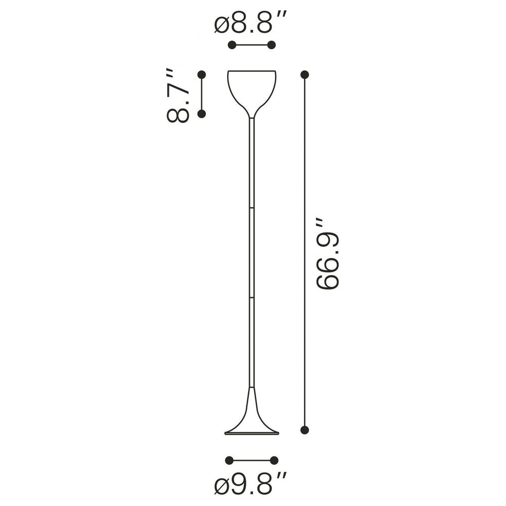 Zuo Modern Neutrino Floor Lamp in Chrome Finish, , large