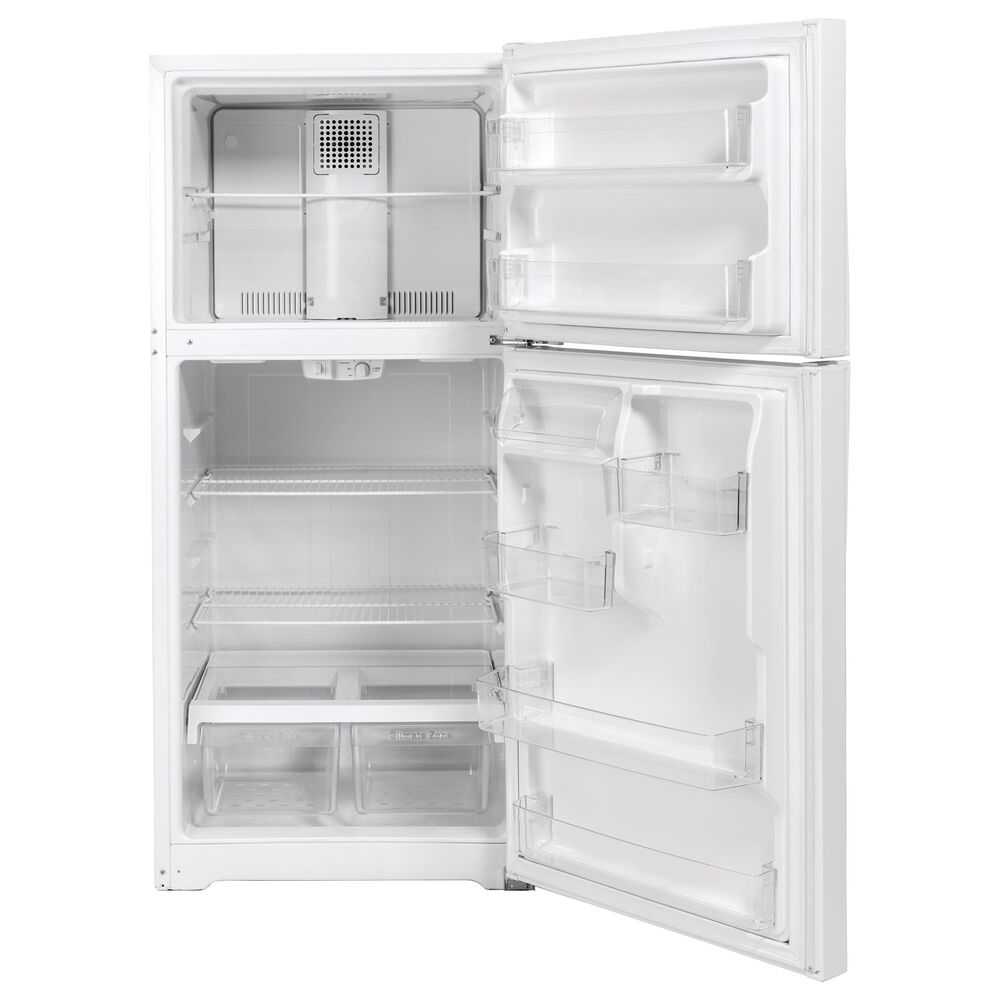 GE Appliances 19.2 Cu. Ft. Top Freezer Refrigerator with Reversible Door in White, , large