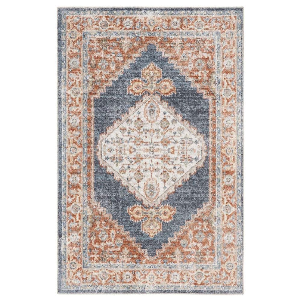 Nourison Astra Machine Washable ASW11 4" x 6" Denim and Multicolor Area Rug, , large