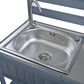 HOMLUX 41.7"" Outdoor Rolling Kitchen Island in Gray, , large